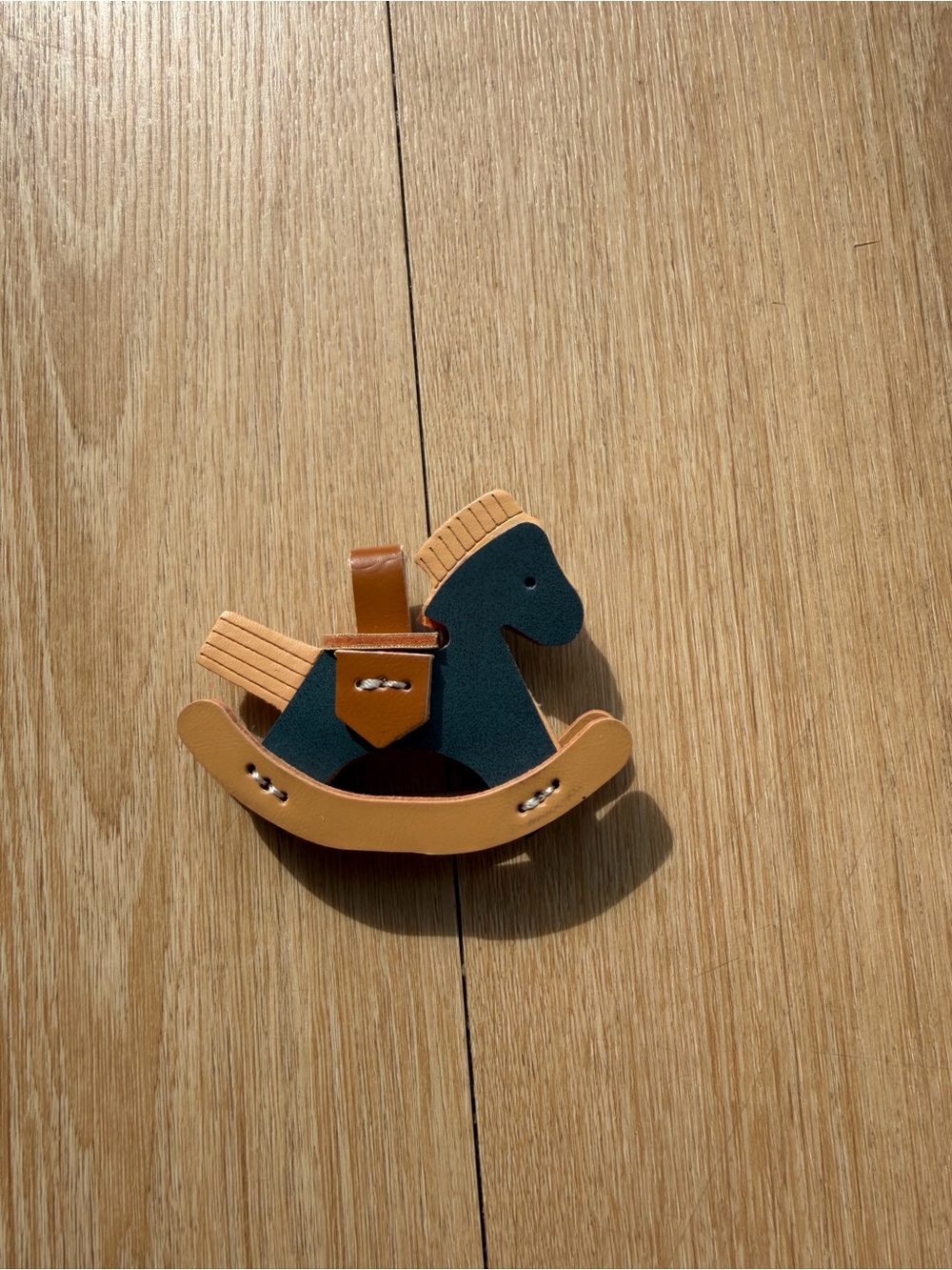 Navy & Tan Rocking Horse Bag Charm